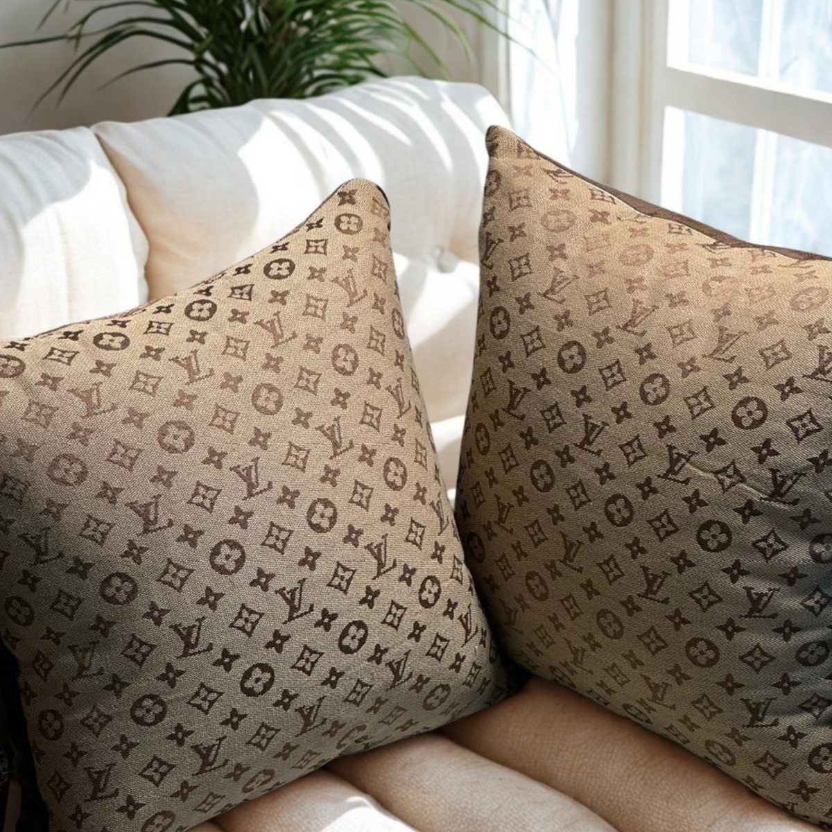 Brown LV All over | Set of 2