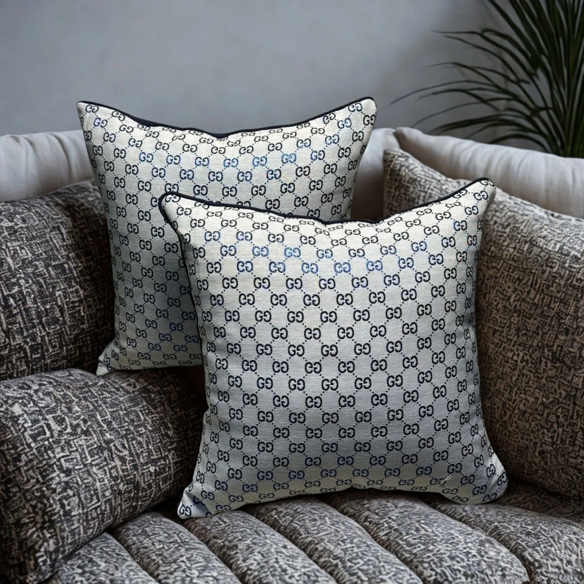 White & Blue GG All over | Set of 2