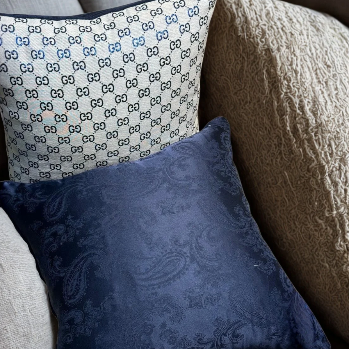 White & Blue GG All over | Set of 2